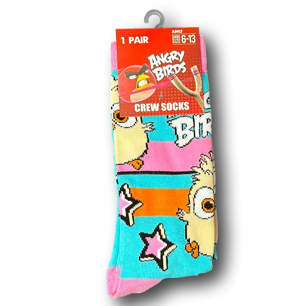 3/$20 Angry Birds Funny Novelty Crew Socks - NWT